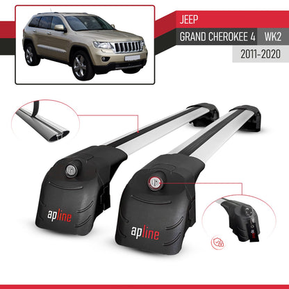 Compatible with Jeep Grand Cherokee 4 (WK2) 2011-2020 ACE-2 Model Car Roof Rack Cross Bar Gray Aluminium 2 Bars