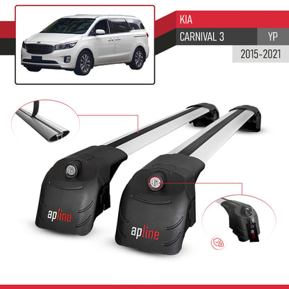 Compatible with Kia Carnival 3 (YP) 2015-2021 ACE-2 Model Car Roof Rack Cross Bar Gray Aluminium 2 Bars