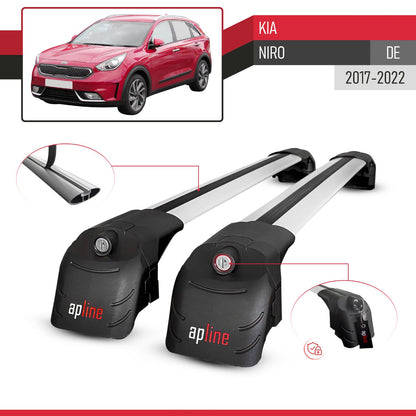Compatible with Kia Niro (DE) 2017-2022 ACE-2 Model Car Roof Rack Cross Bar Gray Aluminium 2 Bars