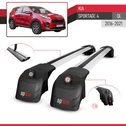 Compatible with Kia Sportage 4 (QL) 2016-2021 ACE-2 Model Car Roof Rack Cross Bar Gray Aluminium 2 Bars