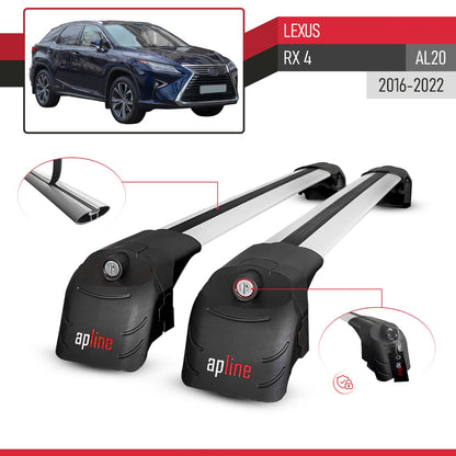 Compatible with Lexus RX 350 450 (AL20) 2016-2022 ACE-2 Model Car Roof Rack Cross Bar Gray Aluminium 2 Bars