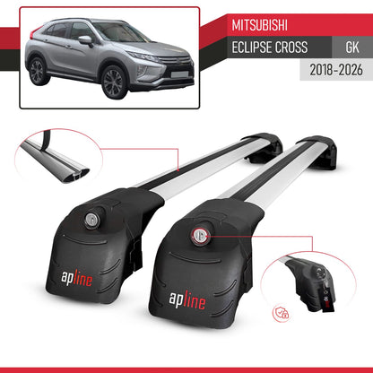 Compatible with Mitsubishi Eclipse Cross (GK) 2018-2026 ACE-2 Model Car Roof Rack Cross Bar Gray Aluminium 2 Bars