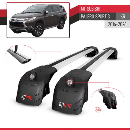 Compatible with Mitsubishi Pajero Sport 3 (KR) 2016-2026 ACE-2 Model Car Roof Rack Cross Bar Gray Aluminium 2 Bars