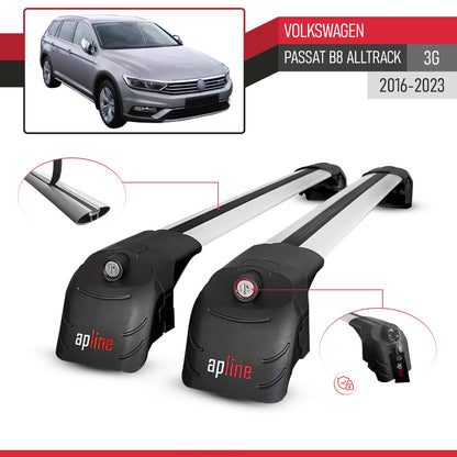 Compatible with Volkswagen Passat B8 (3G) Alltrack 2016-2023 ACE-2 Model Car Roof Rack Cross Bar Gray Aluminium 2 Bars