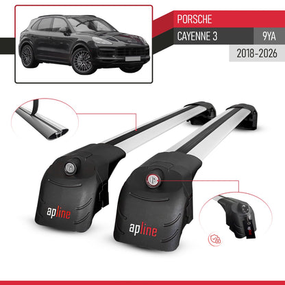 Compatible with Porsche Cayenne 3 (9YA) 2018-2026 ACE-2 Model Car Roof Rack Cross Bar Gray Aluminium 2 Bars