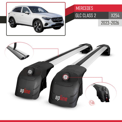 Compatible with Mercedes GLC Class 2 (X254) 2023-2026 ACE-2 Model Car Roof Rack Cross Bar Gray Aluminium 2 Bars