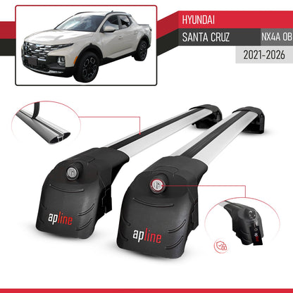 Compatible with Hyundai Santa Cruz (NX4A OB) 2021-2026 ACE-2 Model Car Roof Rack Cross Bar Gray Aluminium 2 Bars