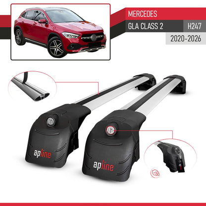 Compatible with Mercedes GLA Class 2 (H247) 2020-2026 ACE-2 Model Car Roof Rack Cross Bar Gray Aluminium 2 Bars