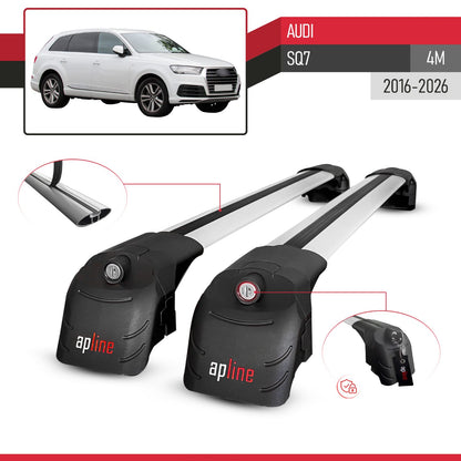 Compatible with Audi SQ7 (4M) 2016-2025 ACE-2 Car Roof Rack Cross Bar Grey Aluminium 2 Bars