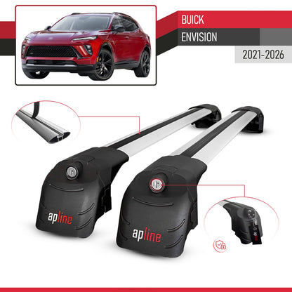 Compatible with Buick Envision 2021-2024 ACE-2 Car Roof Rack Cross Bar Grey Aluminium 2 Bars
