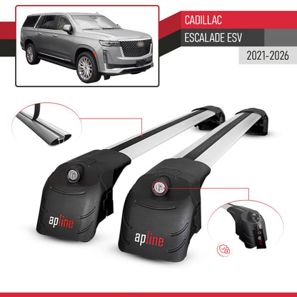 Compatible with Cadillac Escalade ESV 2021-2024 ACE-2 Car Roof Rack Cross Bar Grey Aluminium 2 Bars