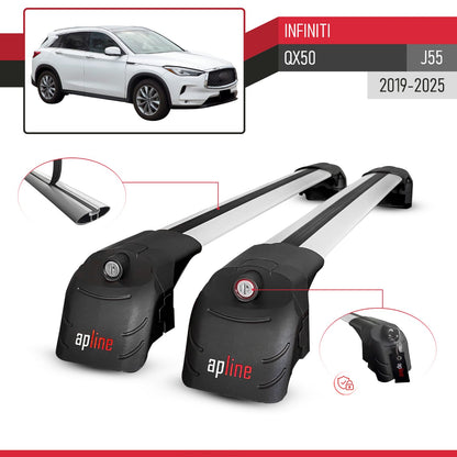 Compatible with Infiniti QX50 (J55) 2019-2025 ACE-2 Model Car Roof Rack Cross Bar Gray Aluminium 2 Bars