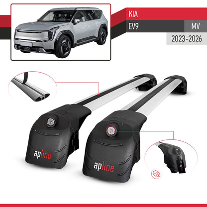 Compatible with Kia EV9 (MV) 2023-2026 ACE-2 Model Car Roof Rack Cross Bar Gray Aluminium 2 Bars