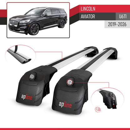 Compatible with Lincoln Aviator (U611) 2019-2026 ACE-2 Model Car Roof Rack Cross Bar Gray Aluminium 2 Bars