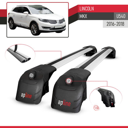 Compatible with Lincoln MKX (U540) 2016-2018 ACE-2 Model Car Roof Rack Cross Bar Gray Aluminium 2 Bars