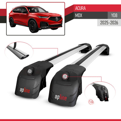 Compatible with Acura MDX (YD8) 2025-2026 ACE-2 Model Roof Rack Gray 2 Aluminium Bars