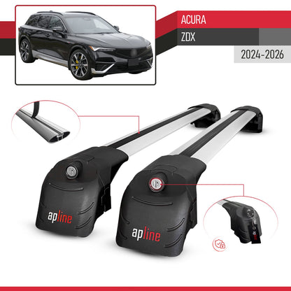 Compatible with Acura ZDX 2024-2026 ACE-2 Model Roof Rack Gray 2 Aluminium Bars