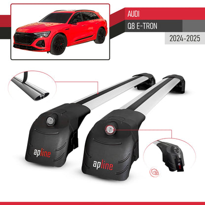 Compatible with Audi Q8 e-Tron 2024-2025 ACE-2 Model Car Roof Rack Cross Bar Gray Aluminium 2 Bars