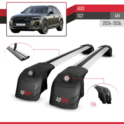 Compatible with Audi SQ7 2024-2025 ACE-2 Car Roof Rack Cross Bar Grey Aluminium 2 Bars