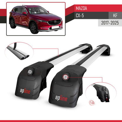 Compatible with Mazda CX-5 (KF) 2017-2025 ACE-2 Model Car Roof Rack Cross Bar Gray Aluminium 2 Bars