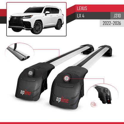 Compatible with Lexus LX 4 (J310) 2022-2025 ACE-2 Model Car Roof Rack Cross Bar Gray Aluminium 2 Bars