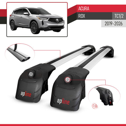 Compatible with Acura RDX (TC1/2) 2019-2026 ACE-2 Model Car Roof Rack Cross Bar Gray Aluminium 2 Bars