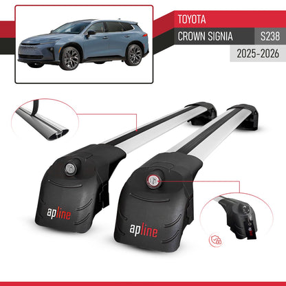 Compatible with Toyota Crown Signia (S238) 2025-2026 ACE-2 Model Roof Rack Gray 2 Aluminium Bars