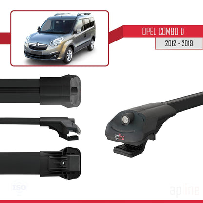 Compatible with Opel Combo D 2012-2018 ACE-1 Car Roof Rack Cross Bar Black Aluminium 4 Bars