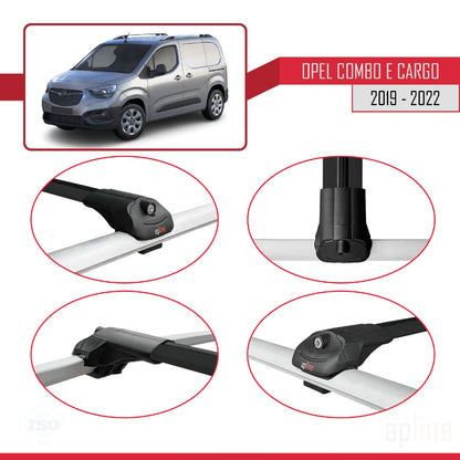 Compatible with Opel Combo E Cargo 2019-2022 ACE-1 Car Roof Rack Cross Bar Black Aluminium 3 Bars
