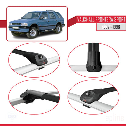 Compatible with Vauxhall Frontera Sport 1992-1998 ACE-1 Car Roof Rack Cross Bar Black Aluminium 3 Bars