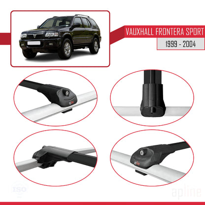 Compatible with Vauxhall Frontera 2 Sport 1999-2004 ACE-1 Car Roof Rack Cross Bar Black Aluminium 3 Bars