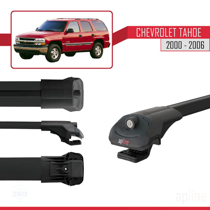Compatible with Chevrolet Tahoe 2000-2006 ACE-1 Car Roof Rack Cross Bar Black Aluminium 3 Bars