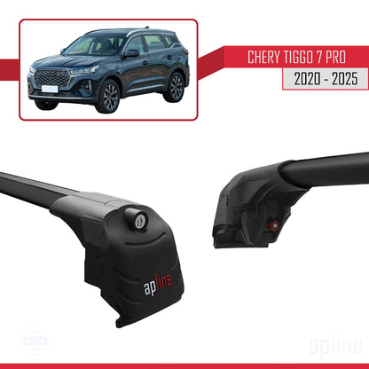 Compatible with Chery Tiggo 7 (T15) Pro 2020-2025 ACE-2 Car Roof Rack Cross Bar Black Aluminium 2 Bars