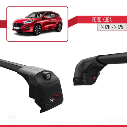 Compatible with Ford Kuga 3 (CX482) 2020-2025 ACE-2 Car Roof Rack Cross Bar Black Aluminium 2 Bars