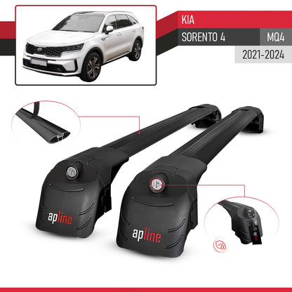 Compatible with Kia Sorento 4 (MQ4) 2021-2026 ACE-2 Model Car Roof Rack Cross Bar Black Aluminium 2 Bars