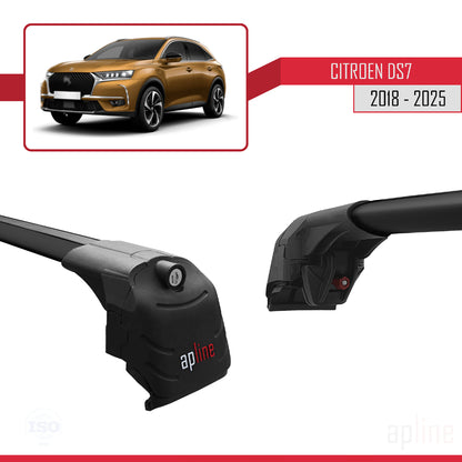 Compatible with Citroen/DS 7 Crossback 2018-2025 ACE-2 Car Roof Rack Cross Bar Black Aluminium 2 Bars