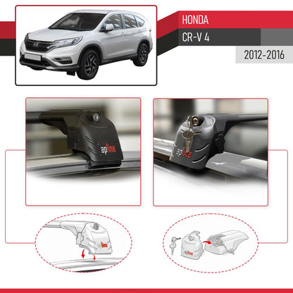 Compatible with Honda CR-V 4 2012-2016 ACE-2 Model Car Roof Rack Cross Bar Black Aluminium 2 Bars