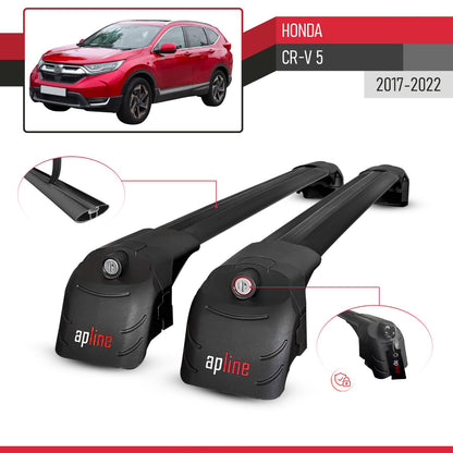 Compatible with Honda CR-V 5 2017-2022 ACE-2 Model Car Roof Rack Cross Bar Black Aluminium 2 Bars