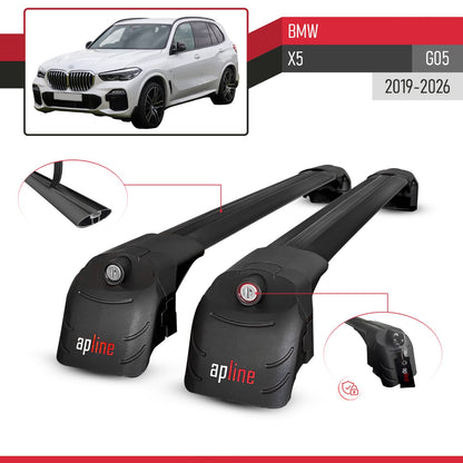 Compatible with BMW X5 (G05) 2019-2026 ACE-2 Model Car Roof Rack Cross Bar Black Aluminium 2 Bars