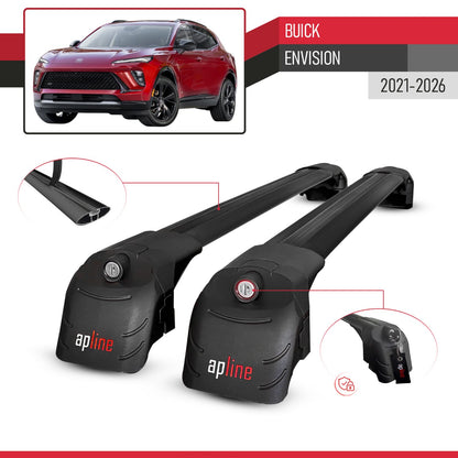 Compatible with Buick Envision 2021-2026 ACE-2 Model Car Roof Rack Cross Bar Black Aluminium 2 Bars