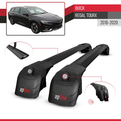 Compatible with Buick Regal TourX 2018-2020 ACE-2 Model Car Roof Rack Cross Bar Black Aluminium 2 Bars