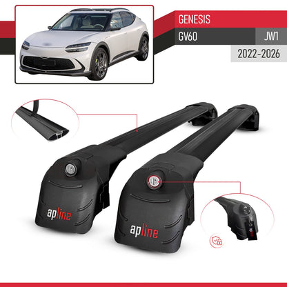 Compatible with Genesis GV60 (JW1) 2022-2026 ACE-2 Model Car Roof Rack Cross Bar Black Aluminium 2 Bars