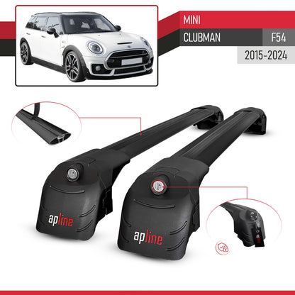 Compatible with Mini Clubman (F54) 2015-2024 ACE-2 Model Car Roof Rack Cross Bar Black Aluminium 2 Bars