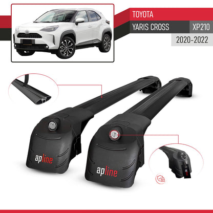Compatible with Toyota Yaris Cross (XP210) 2020-2022 ACE-2 Model Car Roof Rack Cross Bar Black Aluminium 2 Bars