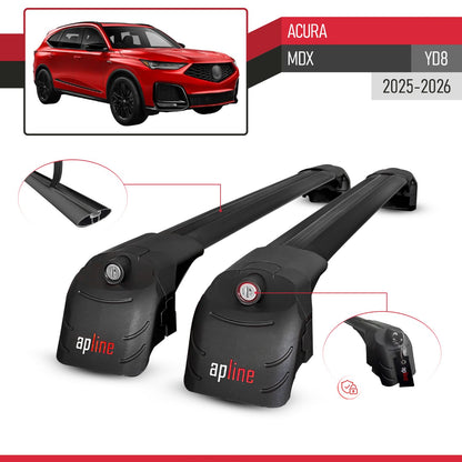 Compatible with Acura MDX (YD8) 2025-2026 ACE-2 Model Roof Rack Black 2 Aluminium Bars