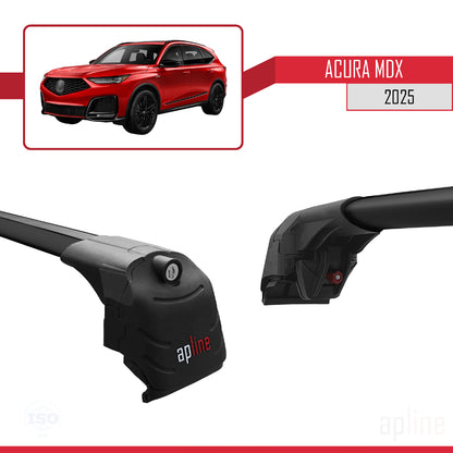 Compatible with Audi Q7 2024-2025 ACE-2 Car Roof Rack Cross Bar Black Aluminium 2 Bars
