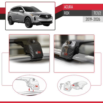 Compatible with Acura RDX (TC1/2) 2019-2026 ACE-2 Model Car Roof Rack Cross Bar Black Aluminium 2 Bars