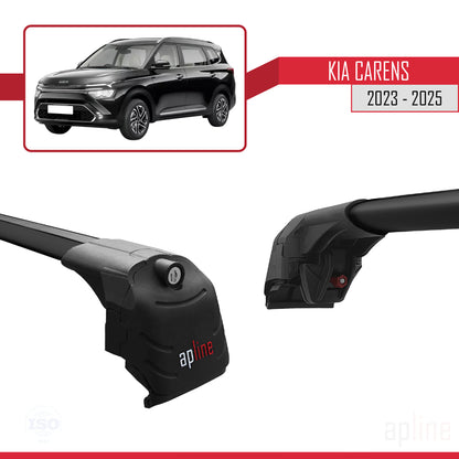 Compatible with Kia Carens 2023-2025 ACE-2 Car Roof Rack Cross Bar Black Aluminium 2 Bars