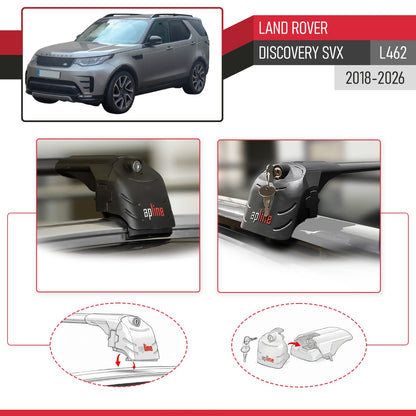 Compatible with Land Rover Discovery SVX (L462) 2018-2026 ACE-2 Model Car Roof Rack Cross Bar Black Aluminium 2 Bars