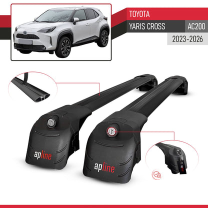 Compatible with Toyota Yaris Cross 2023-2026 ACE-2 Model Roof Rack Black 2 Aluminium Bars